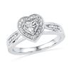 Image 1 : 10KT White Gold 0.03CTW DIAMOND FASHION HEART RING