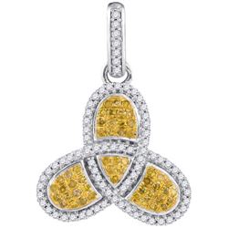 10KT White Gold 0.40CTW-Diamond MICRO-PAVE PENDANT