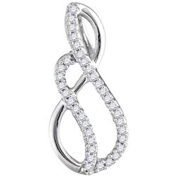 10KT White Gold 0.10CTW DIAMOND FASHION PENDANT