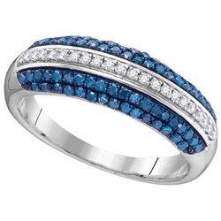 10KT White Gold 0.50CTW BLUE DIAMOND FASHION RING