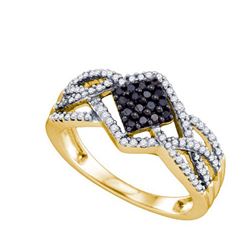 10K Yellow-gold 0.38CTW BLACK DIAMOND FASHION RING