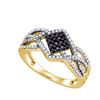 Image 1 : 10K Yellow-gold 0.38CTW BLACK DIAMOND FASHION RING