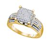 Image 1 : 10K Yellow-gold 0.40CT DIAMOND MICRO-PAVE RING