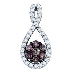 10KT White Gold 0.39CTW COGNAC DIAMOND LADIES FASHION P