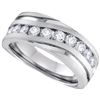 Image 1 : 10KT White Gold 0.25CTW-Diamond MENS BAND