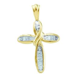 10K Yellow-gold 0.27CTW DIAMOND LADIES CROSS PENDANT