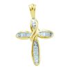 Image 1 : 10K Yellow-gold 0.27CTW DIAMOND LADIES CROSS PENDANT