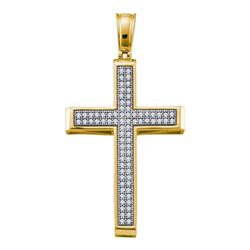 10KT Yellow Gold 0.25CTW DIAMOND CROSS PENDANT