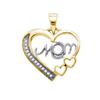 Image 1 : 925 Sterling Silver Yellow 0.05CTW DIAMOND HEART PENDAN