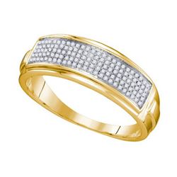 925 Sterling Silver Yellow 0.22CTW DIAMOND MICRO PAVE M