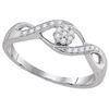 10KT White Gold 0.13CTW DIAMOND FLOWER RING