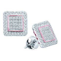 10KT White Gold 0.30CTW DIAMOND MICRO PAVE EARRING