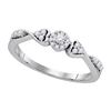 Image 1 : 10KT White Gold 0.20CTW DIAMOND FASHION RING