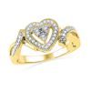 Image 1 : 10K Yellow-gold 0.10CTW DIAMOND HEART RING
