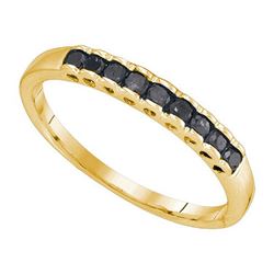 10K Yellow-gold 0.25CTW BLACK DIAMOND FASHION RING