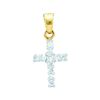 10kt Yellow Gold Womens Round Diamond Dainty Cross Pend