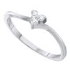 Image 1 : 10KT White Gold 0.06CTW DIAMOND HEART BRIDAL RING
