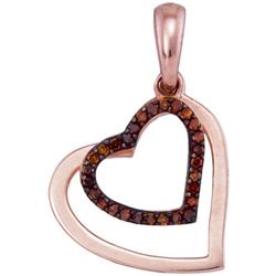 10KT Rose Gold 0.10CTW DIAMOND HEART PENDANT