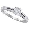 Image 1 : 10KT White Gold 0.20CTW DIAMOND MICRO-PAVE BRIDAL RING
