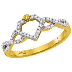 10kt Yellow Gold Womens Round Natural Diamond Diamond-s