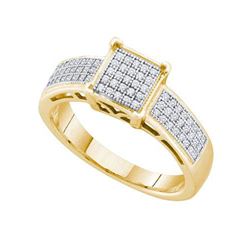 10KT Yellow Gold 0.20CTW DIAMOND MICRO PAVE RING