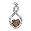 Image 1 : 10KT White Gold 0.27CTW COGNAC DIAMOND FASHION PENDANT