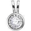 Image 1 : 10kt White Gold Womens Round Diamond Solitaire Faceted