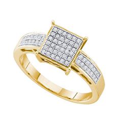 925 Sterling Silver Yellow 0.18CTW DIAMOND MICRO PAVE R