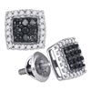 Image 1 : 10KT White Gold 0.50CTW BLACK DIAMOND MICRO-PAVE EARRIN