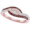 Image 1 : 10KT Rose Gold 0.20CTW DIAMOND MICRO-PAVE RING