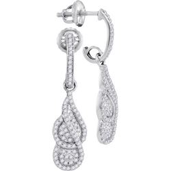 10KT White Gold 0.40CTW DIAMOND MICRO-PAVE EARRINGS