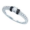 Image 1 : 10KT White Gold 0.27CTW BLACK DIAMOND FASHION RING