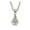 Image 1 : 14KT White Gold 0.10CTW ROUND DIAMOND LADIES FLOWR PEND
