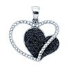 Image 1 : 10KT White Gold 0.44CTW DIAMOND HEART PENDANT