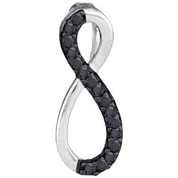 10KT White Gold 0.10CTW BLACK DIAMOND FASHION PENDANT