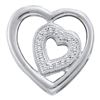 Image 1 : 10KT White Gold 0.05CTW ROUND DIAMOND HEART PENDENT