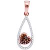 Image 1 : 10KT Rose Gold 0.12CTW RED DIAMOND FASHION PENDANT