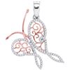 Image 1 : 10KT White Gold Two Tone 0.22CTW DIAMOND BUTTERFLY PEND