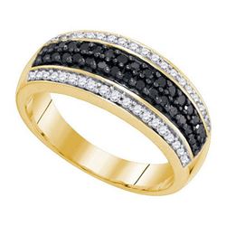 10K Yellow-gold 0.50CTW BLACK DIAMOND MICRO-PAVE RING