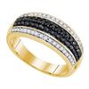 Image 1 : 10K Yellow-gold 0.50CTW BLACK DIAMOND MICRO-PAVE RING