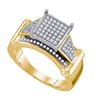 Image 1 : 10K Yellow-gold 0.25CT DIAMOND MICRO PAVE RING