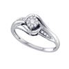 Image 1 : 14KT White Gold 0.15CT DIAMOND LADIES FASHION RING