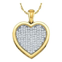 10KT Yellow Gold 0.05CTW DIAMOND  HEART PENDENT