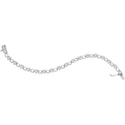 Sterling Silver Womens Round Natural Diamond Heart Love