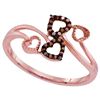 Image 1 : 10KT Rose Gold 0.06CTW DIAMOND MICRO-PAVE RING