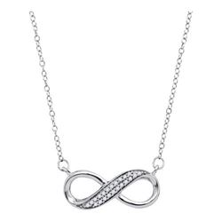 10KT White Gold 0.15CTW DIAMOND INFINITY PENDNAT