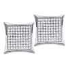 925 Sterling Silver White 0.05CT DIAMOND MICRO-PAVE EAR