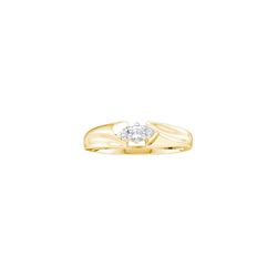 14kt Yellow Gold Womens Round Diamond 3-stone Promise B