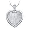 Image 1 : 10KT White Gold 0.05CTW DIAMOND HEART PENDENT