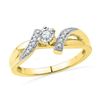 Image 1 : 10K Yellow-gold 0.10CTW DIAMOND FASHION RING